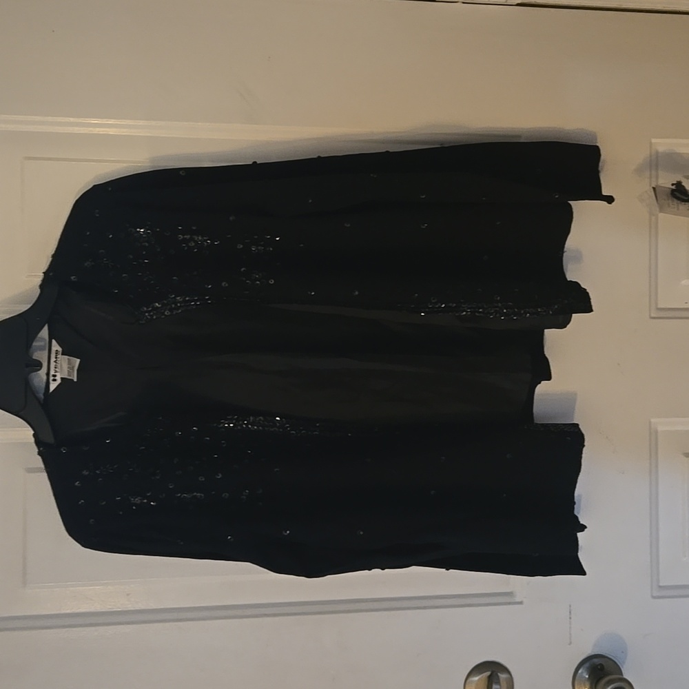 Nygard Collection Black Sequin Cardigan